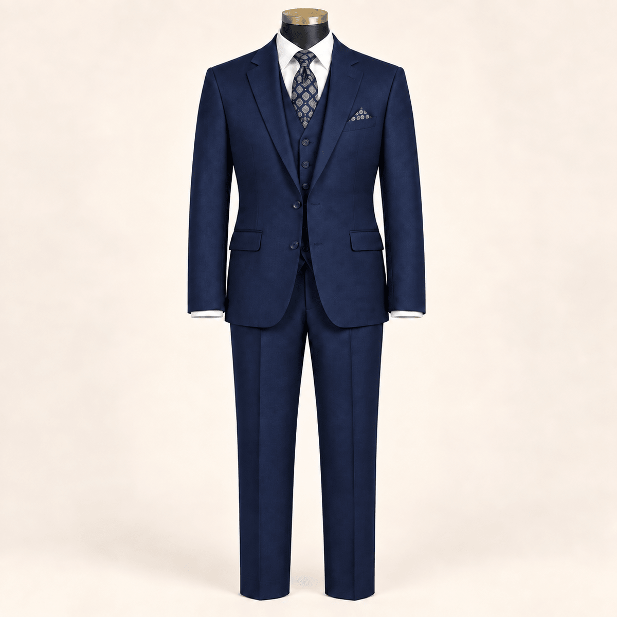 Men’s Indigo Tailored Fit 3-Piece Wool Suit – Statement - Upscale Men's Fashion