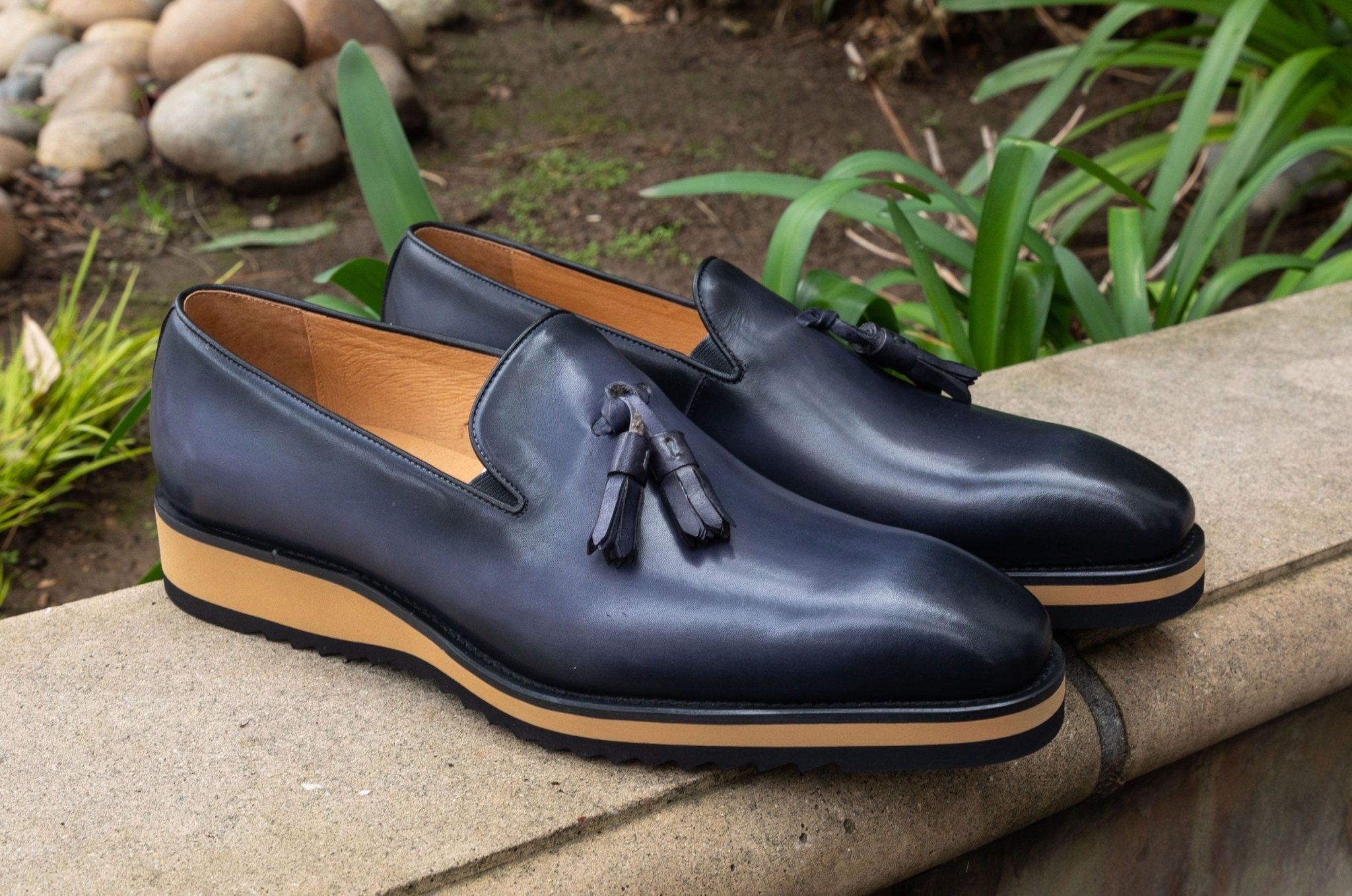 Calfskin Slip-On Tasseled Loafer Grey - Upscale Men's Fashion