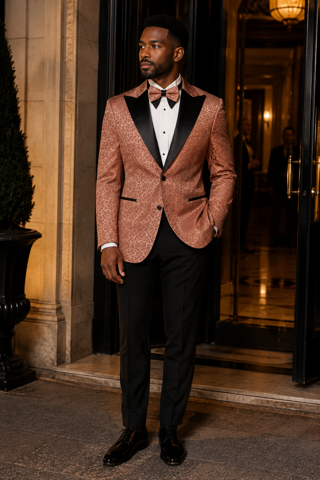 Men's Clay Floral Jacquard Regular Fit Dinner Jacket – Fiorenzo Collection