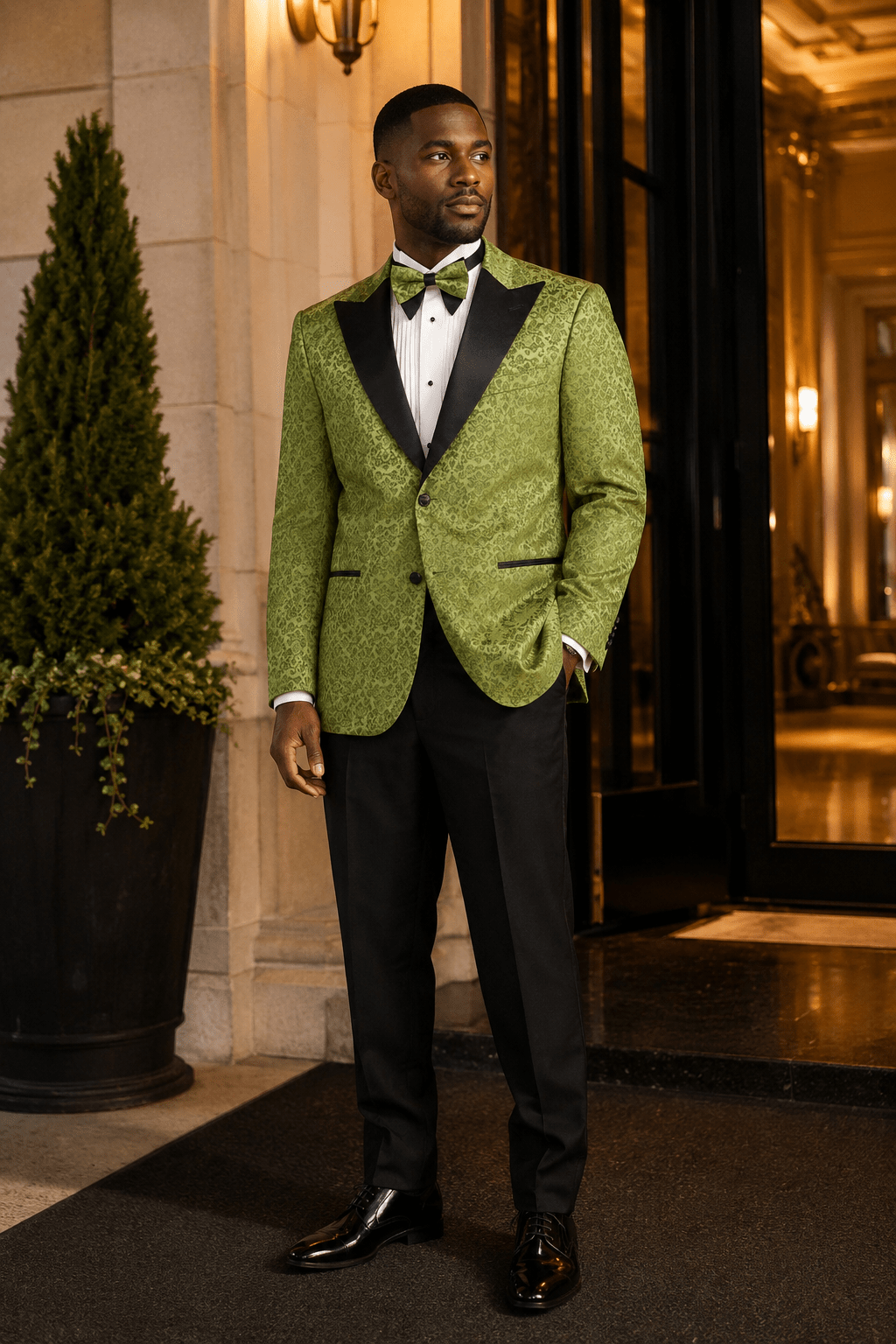 Men's Pesto Floral Jacquard Regular Fit Dinner Jacket – Fiorenzo Collection - Upscale Men's Fashion