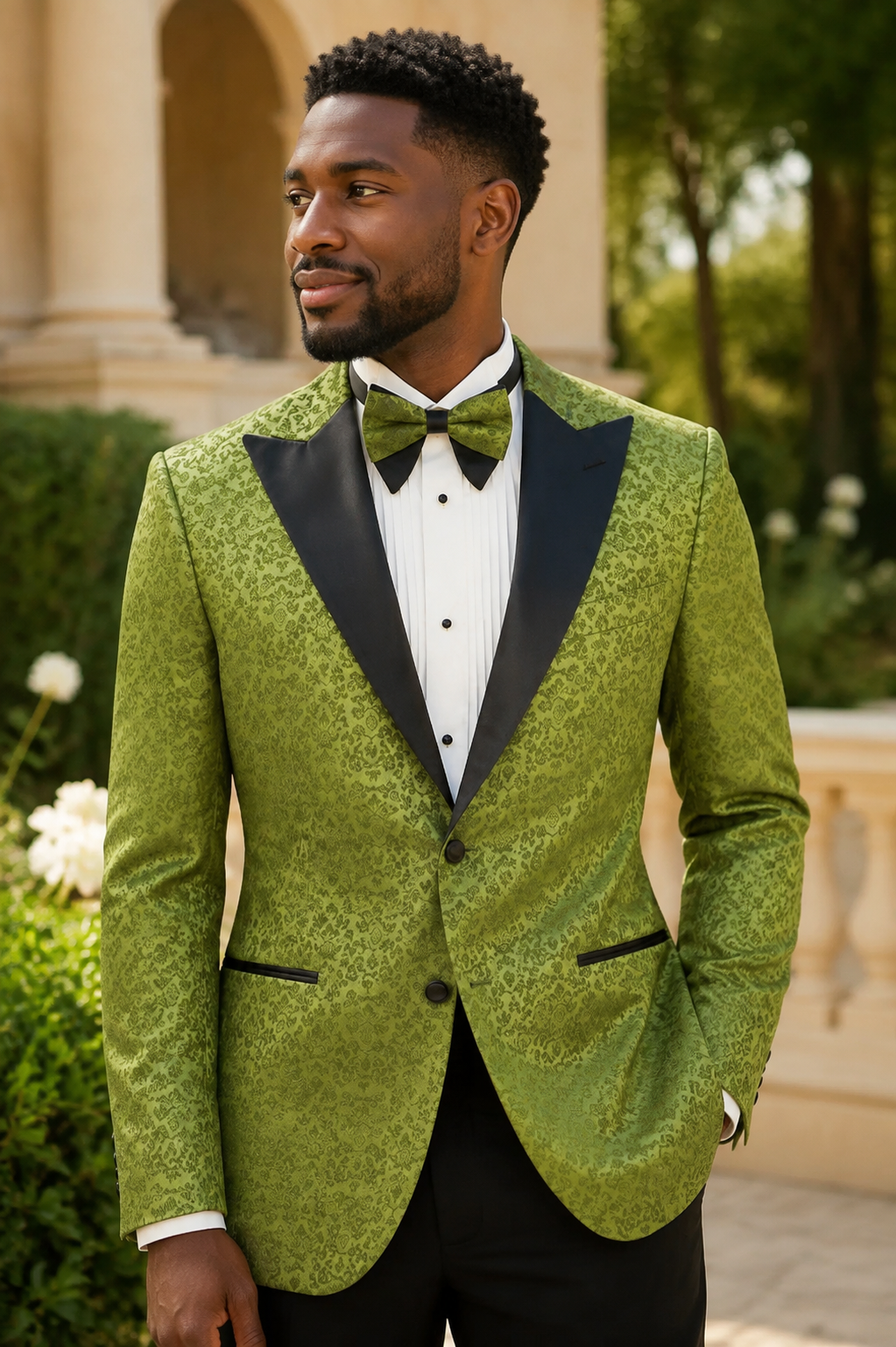 Men's Pesto Floral Jacquard Regular Fit Dinner Jacket – Fiorenzo Collection