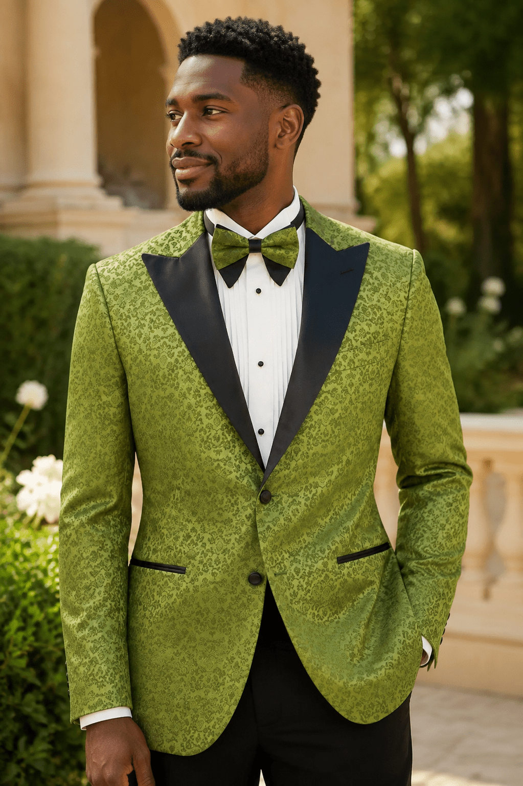 Men's Pesto Floral Jacquard Regular Fit Dinner Jacket – Fiorenzo Collection - Upscale Men's Fashion