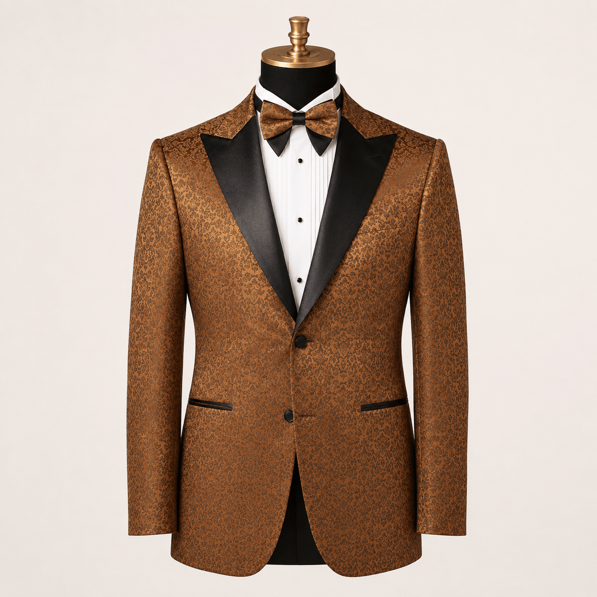 Men's Brown Floral Jacquard Regular Fit Dinner Jacket – Fiorenzo Collection - Upscale Men's Fashion
