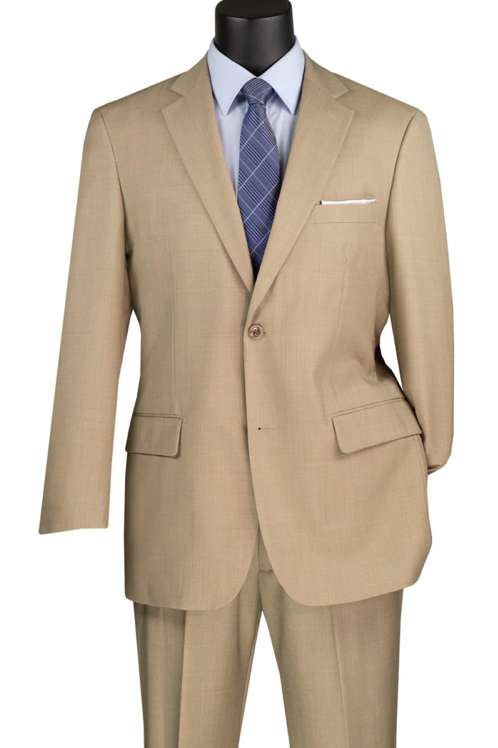 Arezzo Collection – Beige Regular Fit Textured Weave 2-Piece Suit - Upscale Men's Fashion