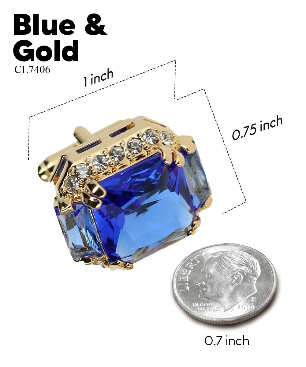 Vittorio Vico – Rectangular Diamond-Flanked Crystal Cufflinks - Upscale Men's Fashion