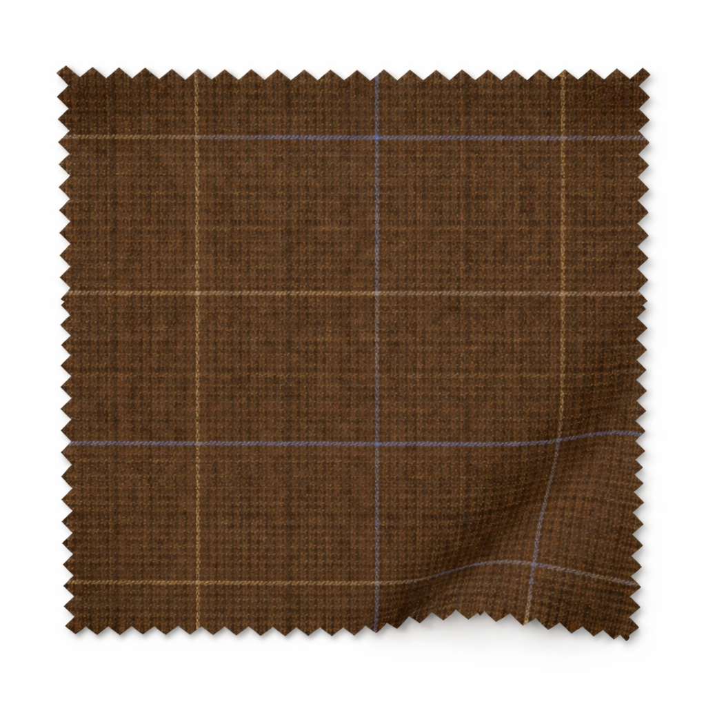 Brown Executive Fit Glen Plaid 3-Piece Suit Swatch – Dominare Collection