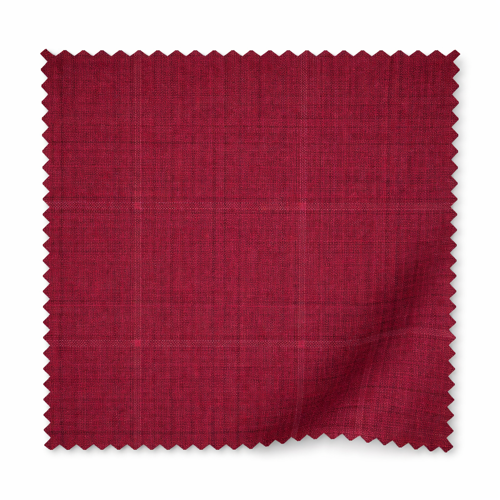 Burgundy Executive Fit Glen Plaid 3-Piece Suit Swatch – Dominare Collection