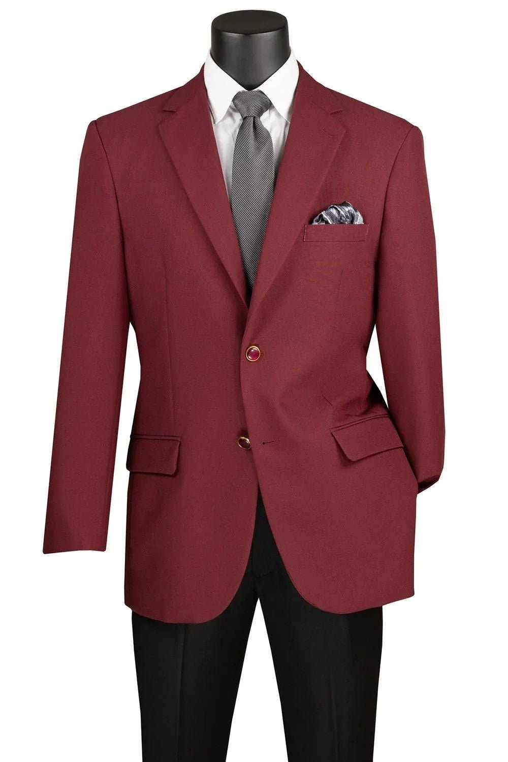 Men’s Burgundy Regular Fit Blazer – Timeless Single-Breasted Design - Upscale Men's Fashion
