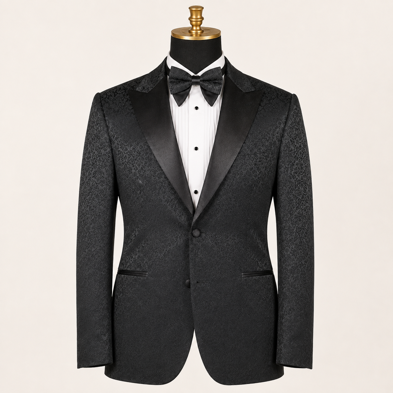 Men's Black Floral Jacquard Regular Fit Dinner Jacket – Fiorenzo Collection