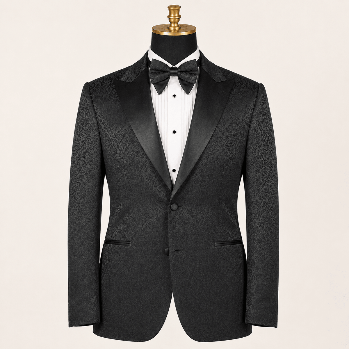 Men's Black Floral Jacquard Regular Fit Dinner Jacket – Fiorenzo Collection - Upscale Men's Fashion