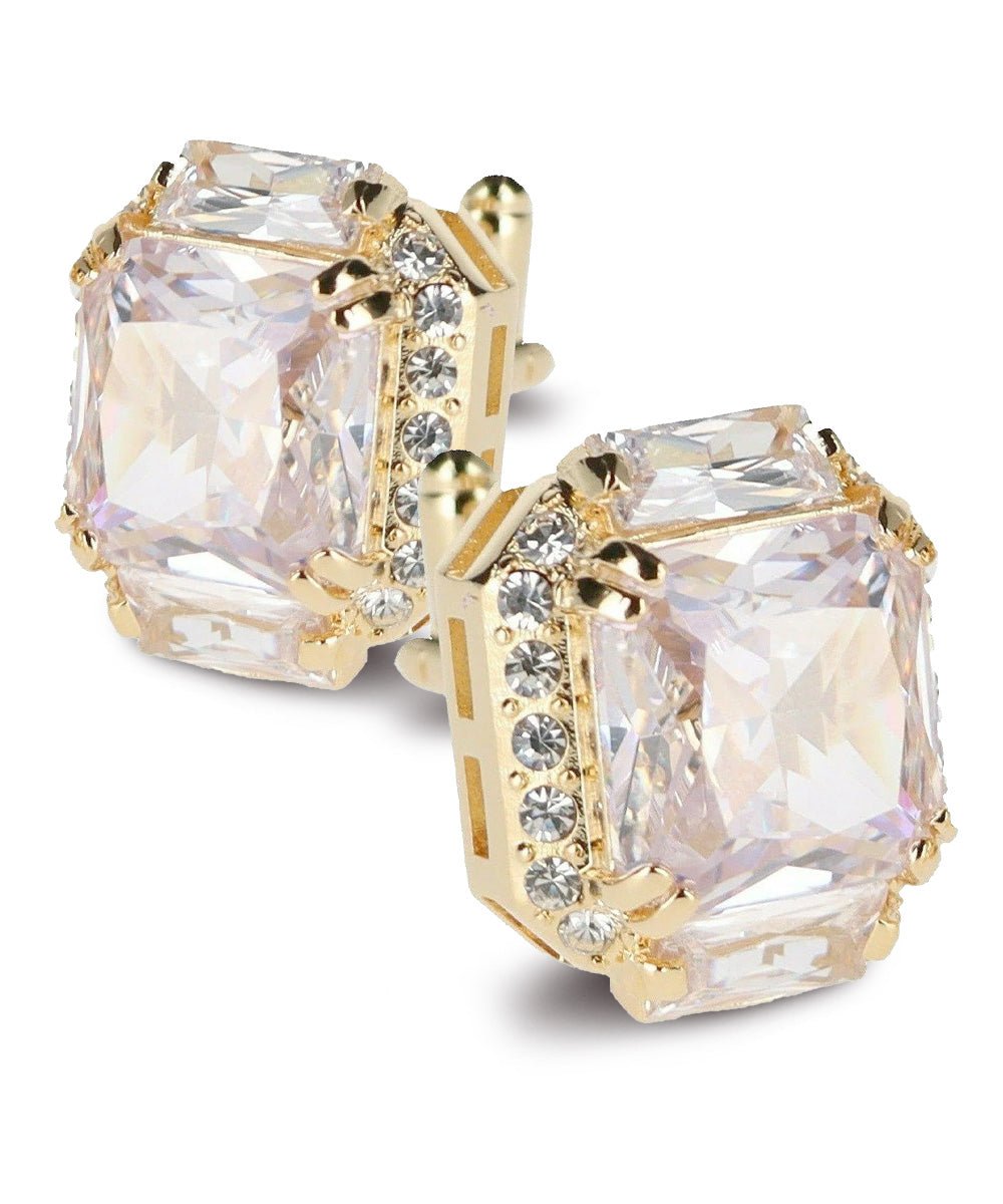 Vittorio Vico – Rectangular Diamond-Flanked Crystal Cufflinks - Upscale Men's Fashion
