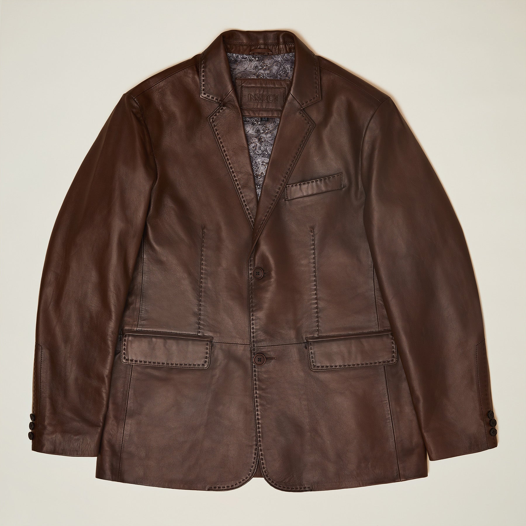 Cognac Men’s 100% lamb leather blazer in pine green – modern fit luxury jacket from Upscale Men’s Fashion.