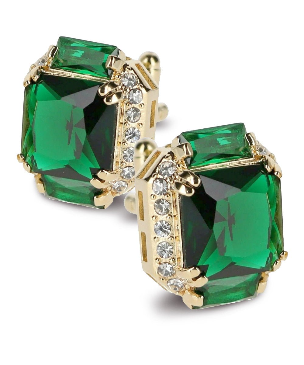 Vittorio Vico – Rectangular Diamond-Flanked Crystal Cufflinks - Upscale Men's Fashion