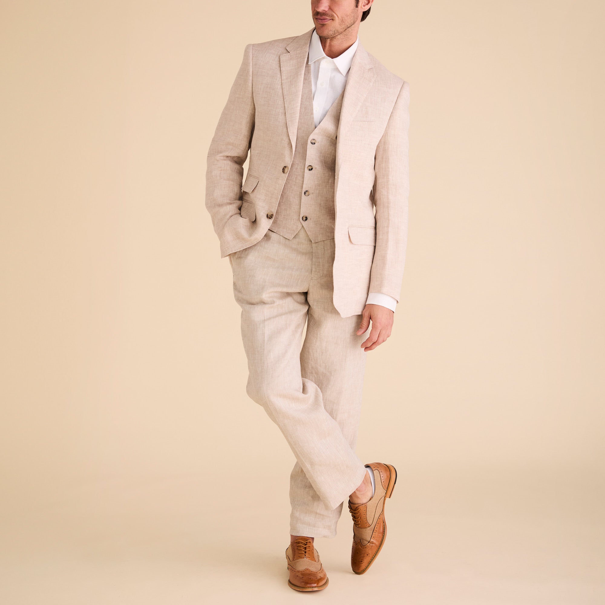 inserch oatmeal linen jacket