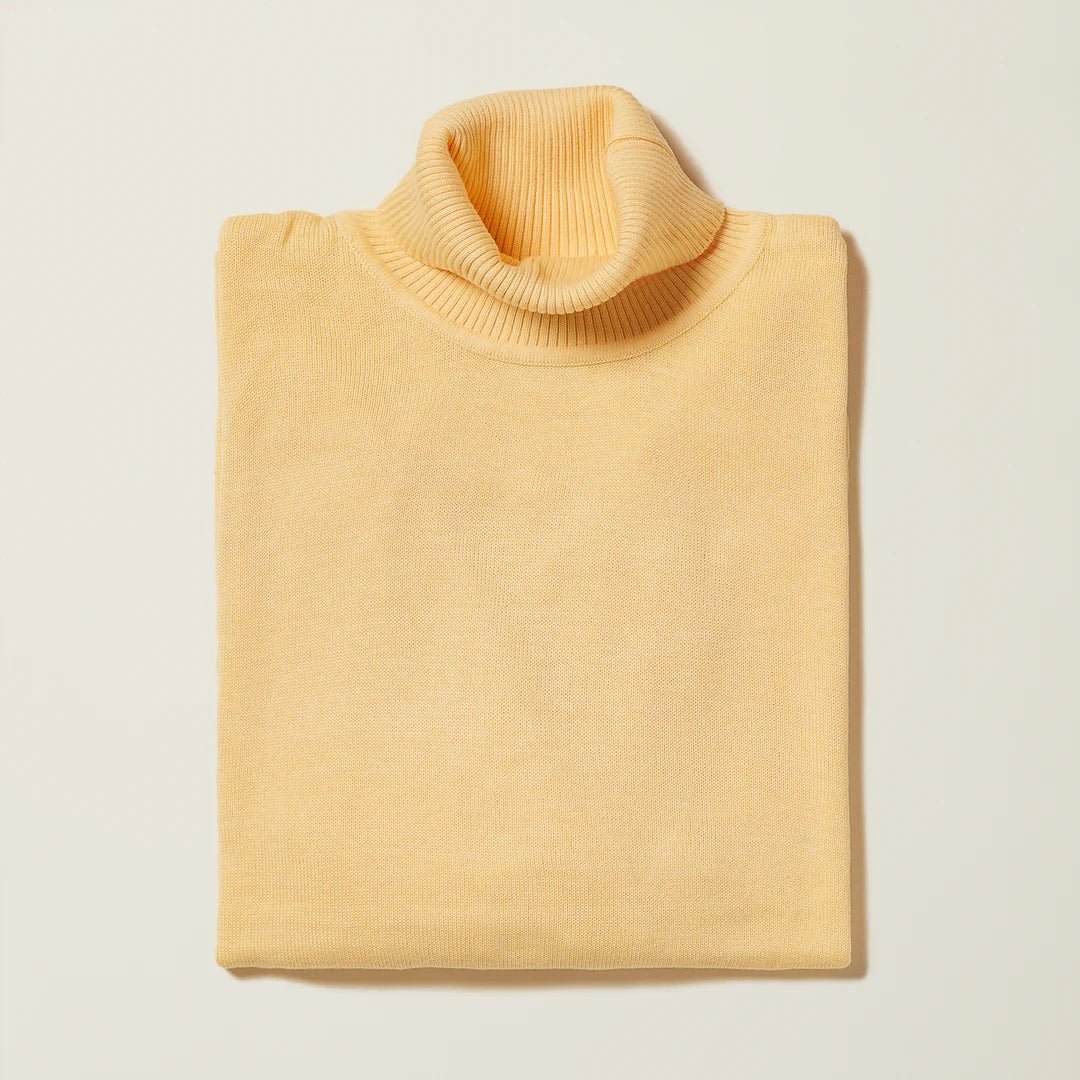 Men's Turtleneck Sweater color Banana Cream - Upscale Men's Fashion
