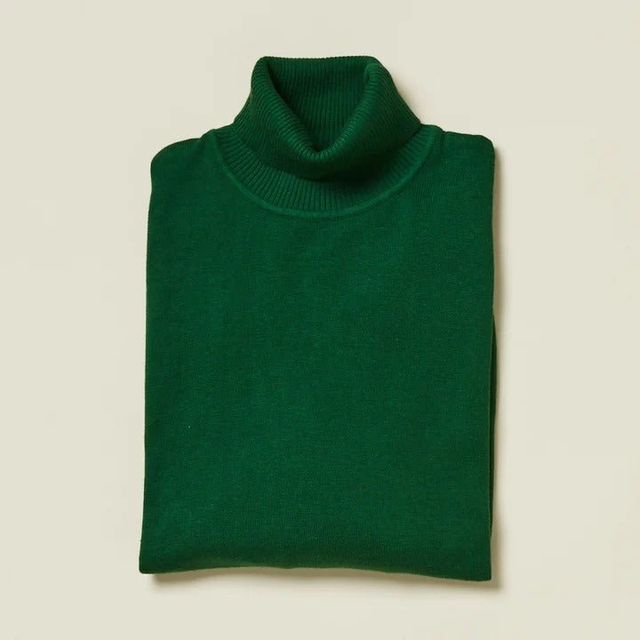 Men's Turtleneck Sweater color Green Sapphire - Upscale Men's Fashion