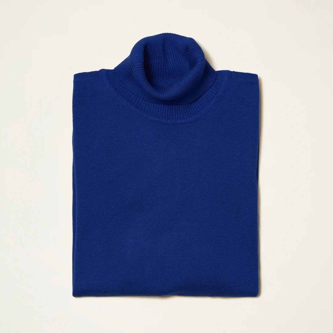 Men's Turtleneck Sweater color River Blue - Upscale Men's Fashion