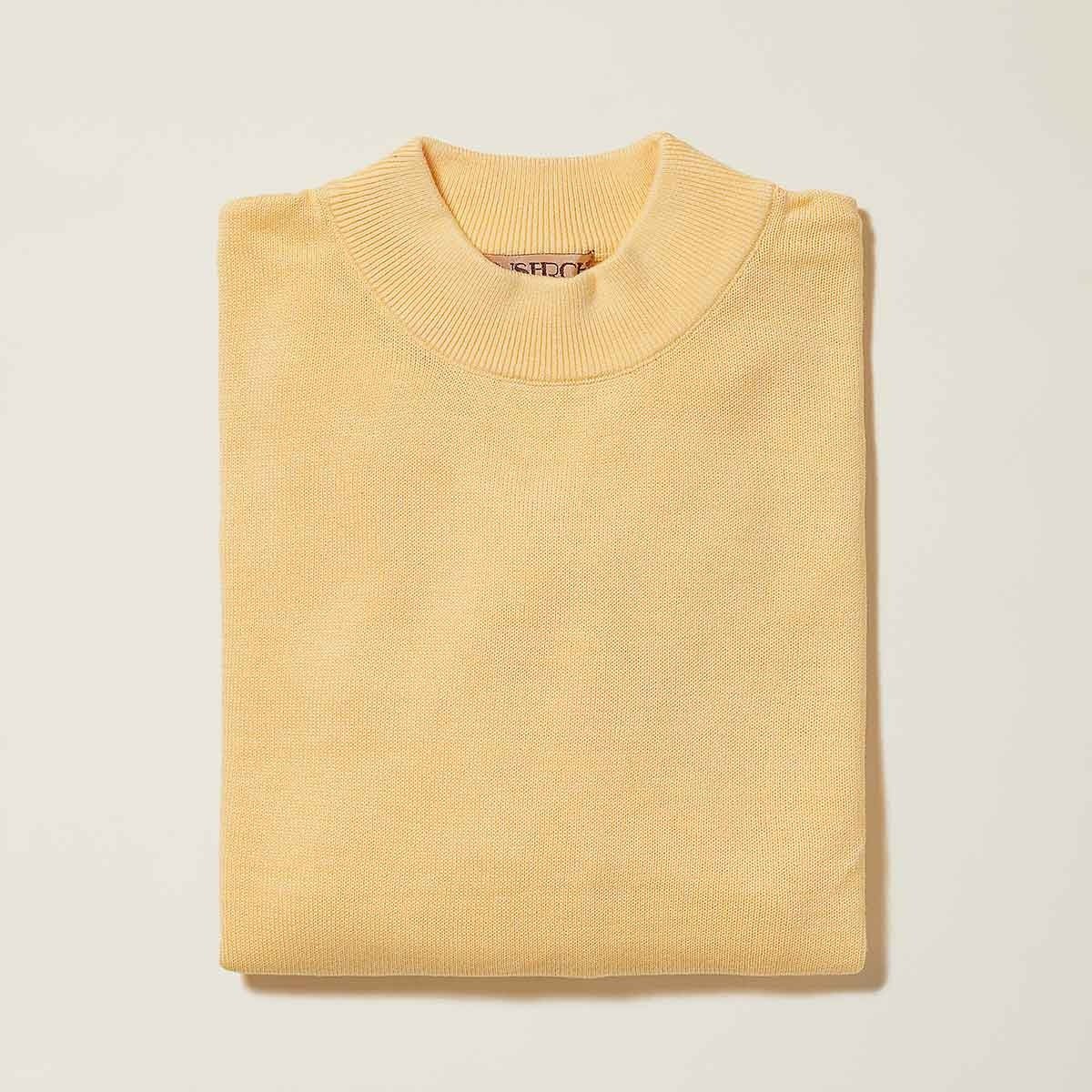 Mock Neck Sweater color Banana Cream - Upscale Men's Fashion