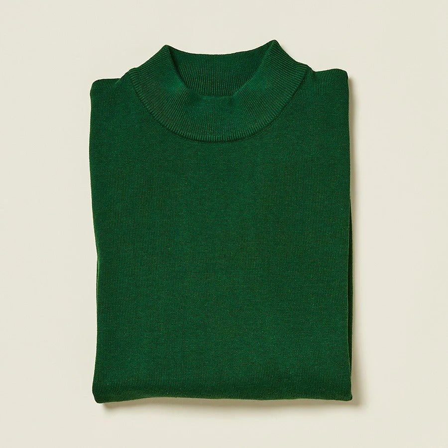 Mock Neck Sweater color Green Sapphire - Upscale Men's Fashion