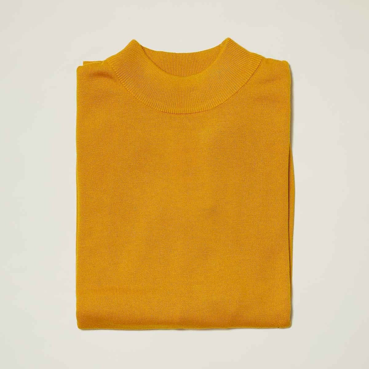 Mock Neck Sweater color Mustard - Upscale Men's Fashion