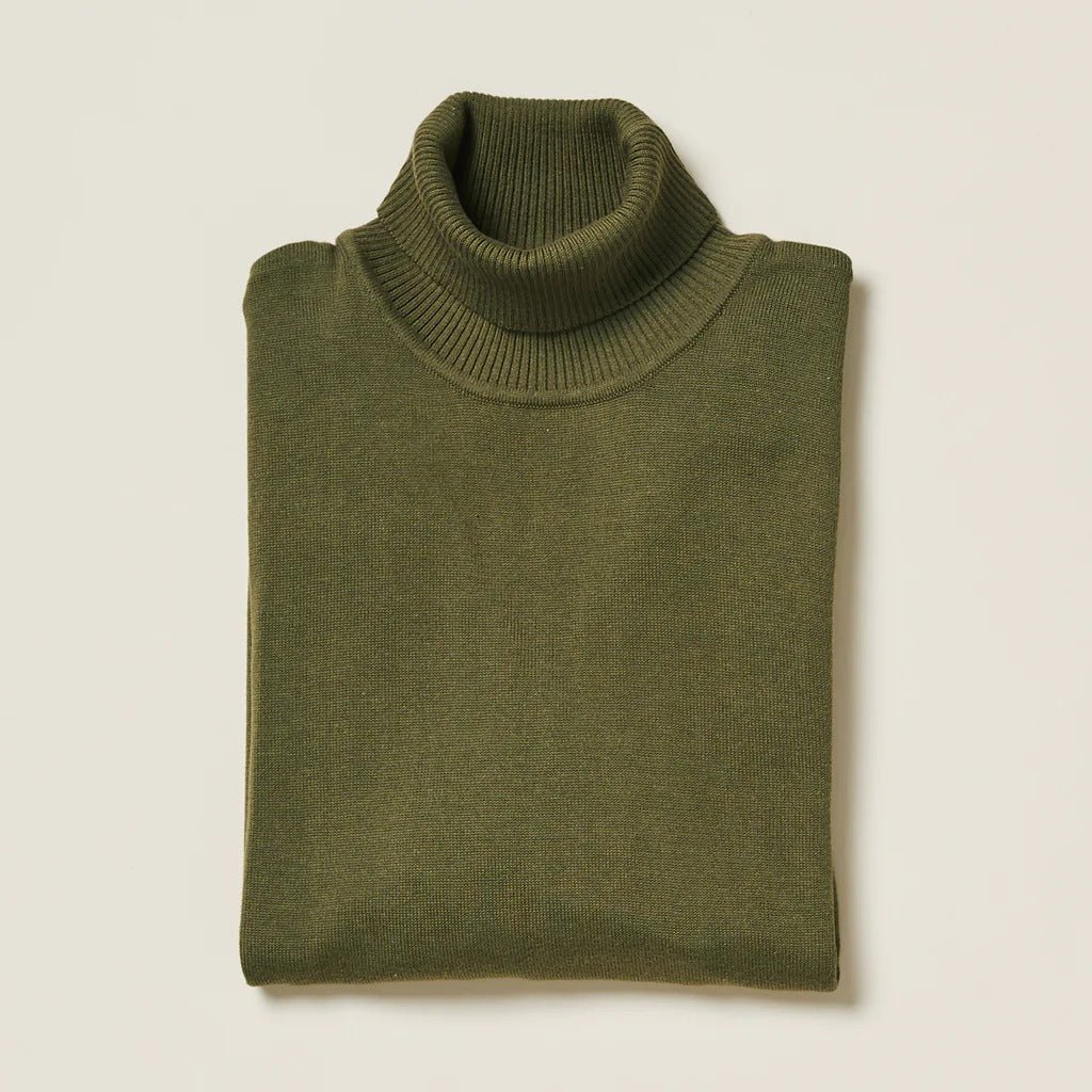 Men's Turtleneck Sweater color Olive - Upscale Men's Fashion
