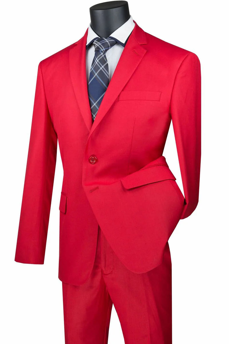 Oslo Collection - Slim Fit 2 Piece Suit Color Red