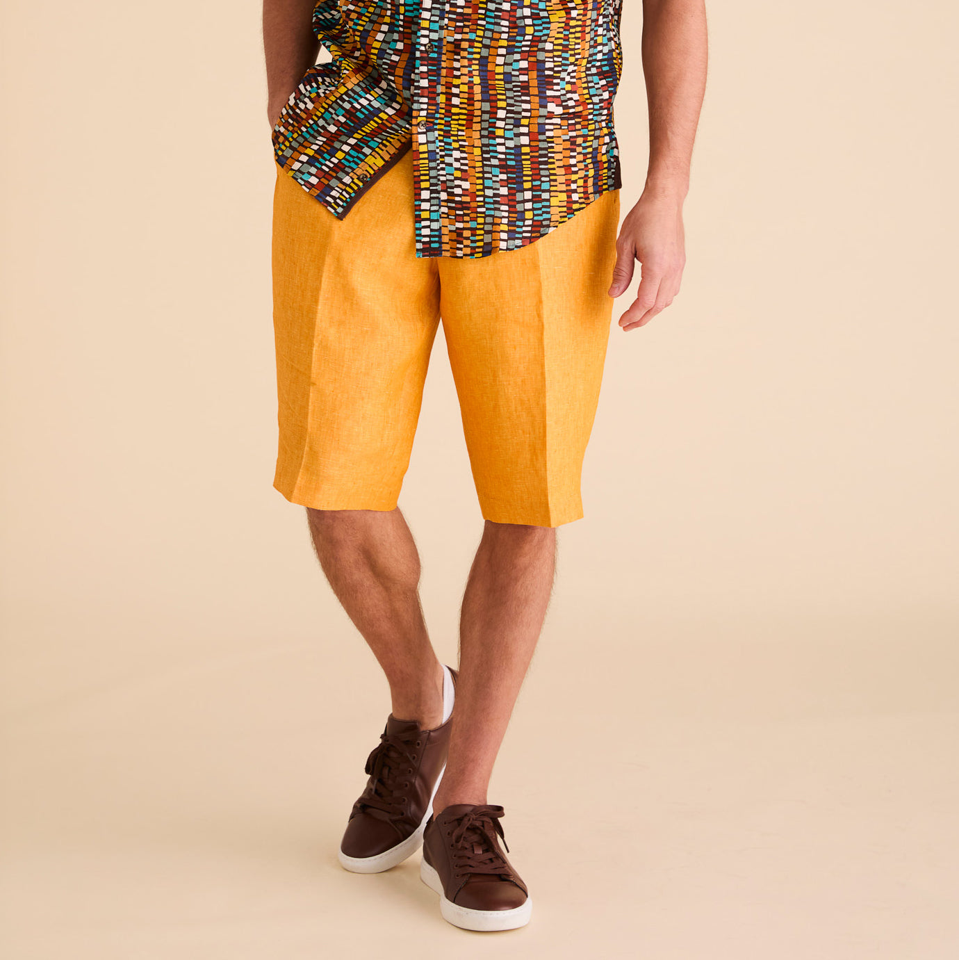 Premium Linen Flat Front Short