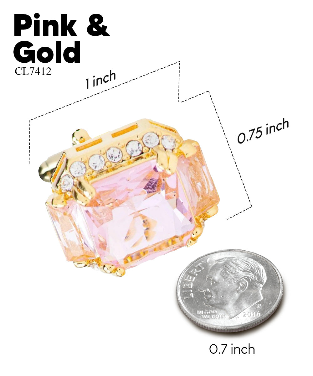 Vittorio Vico – Rectangular Diamond-Flanked Crystal Cufflinks