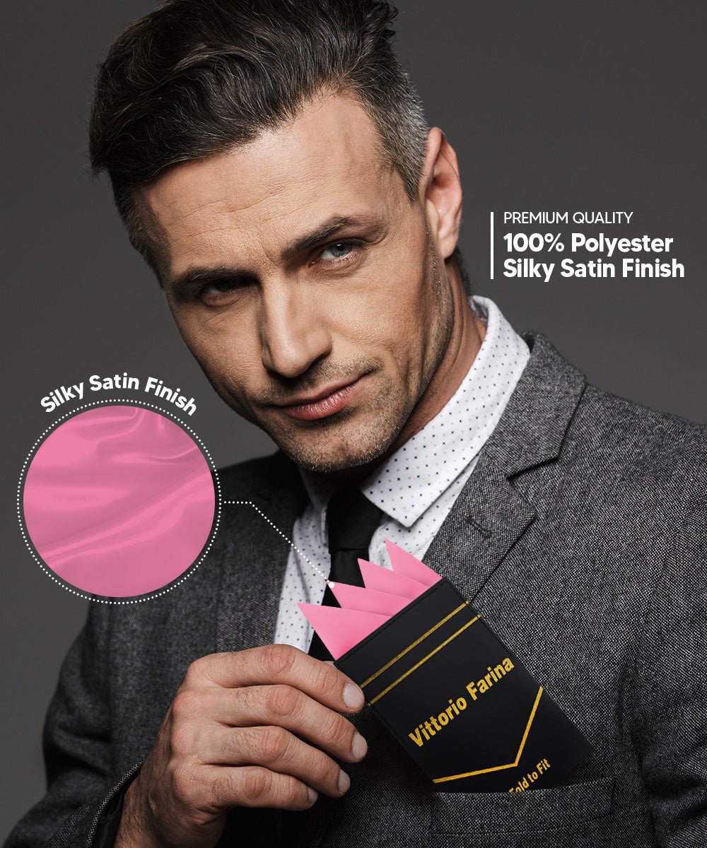 Vittorio Farina Men's Pre-Folded Pocket Square: Four-Point - Upscale Men's Fashion