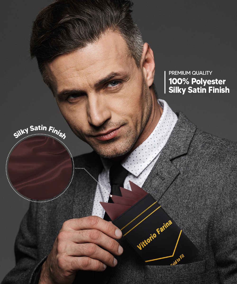 Vittorio Farina Men's Pre-Folded Pocket Square: Four-Point - Upscale Men's Fashion