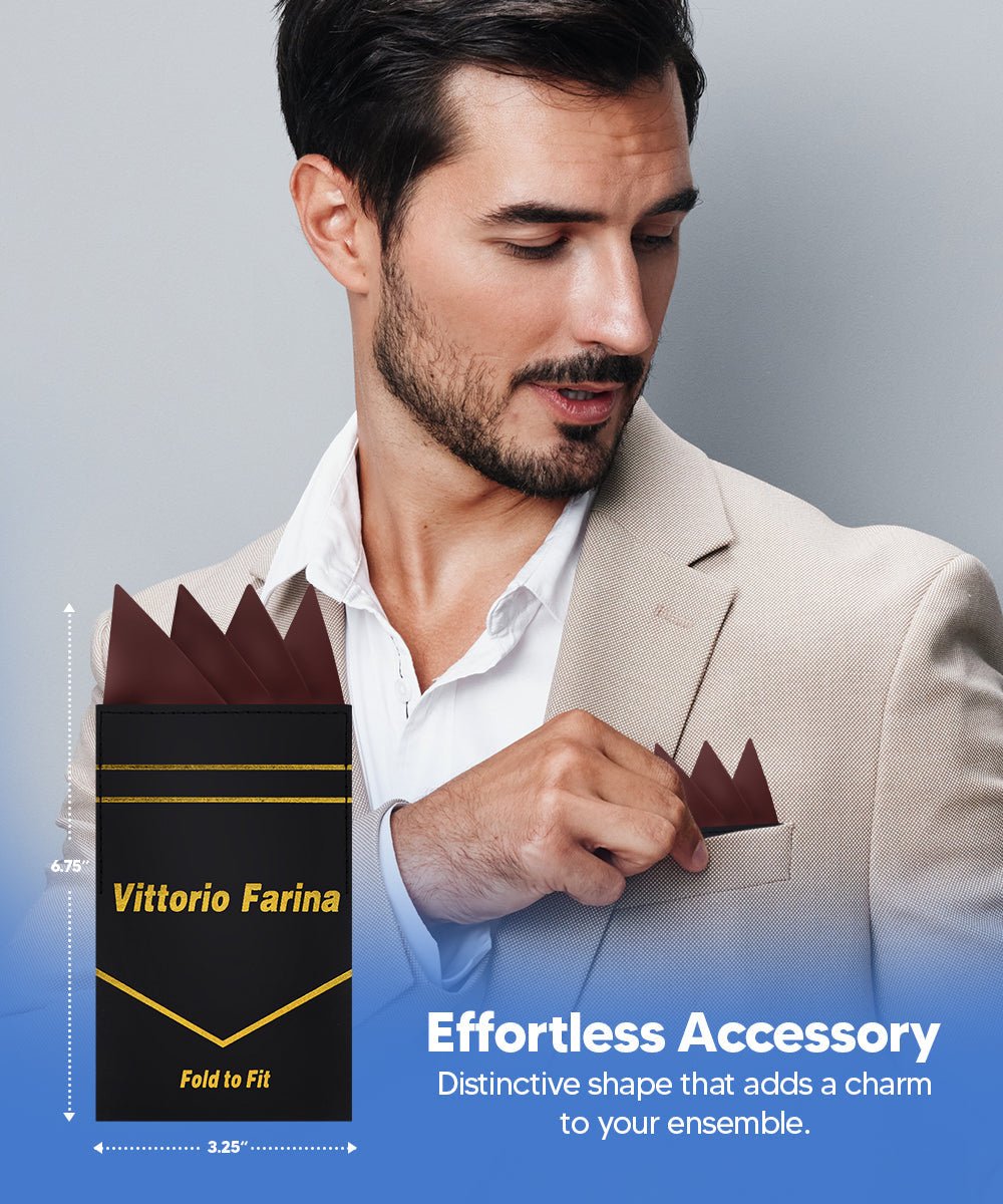 Vittorio Farina Men's Pre-Folded Pocket Square: Four-Point - Upscale Men's Fashion