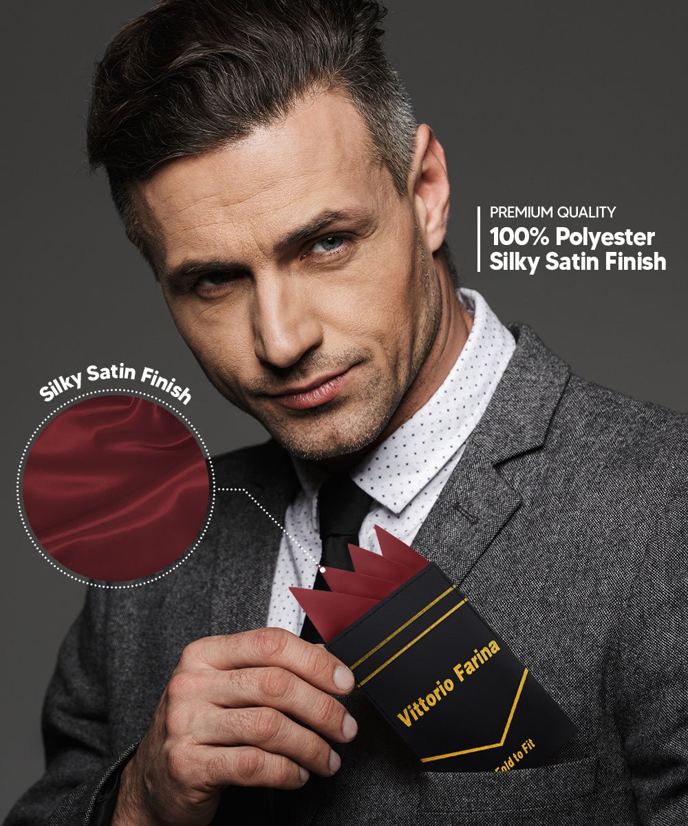 Vittorio Farina Men's Pre-Folded Pocket Square: Four-Point - Upscale Men's Fashion