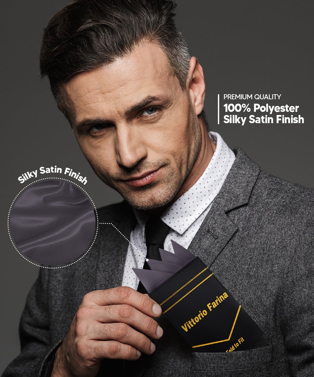 Vittorio Farina Men's Pre-Folded Pocket Square: Four-Point - Upscale Men's Fashion