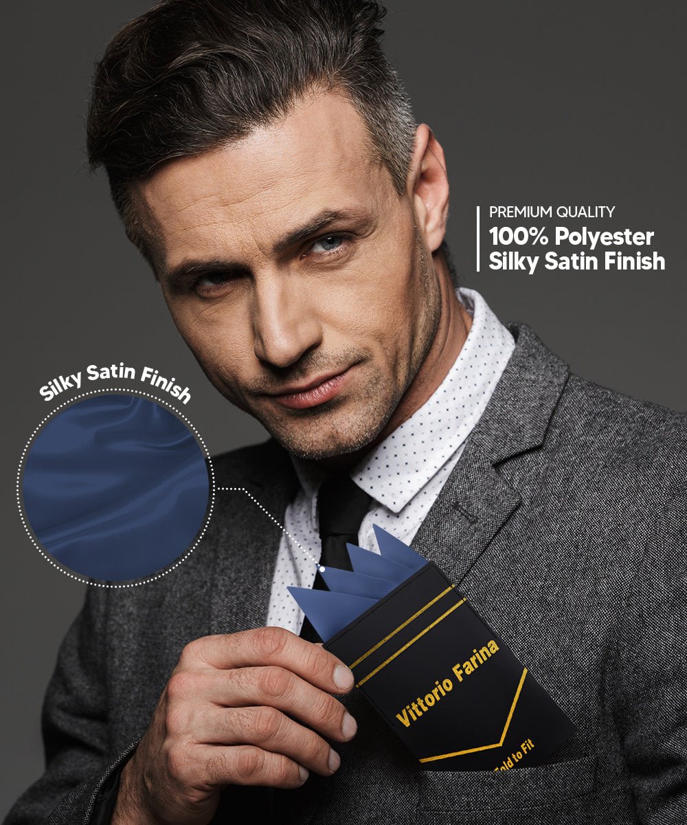 Vittorio Farina Men's Pre-Folded Pocket Square: Four-Point - Upscale Men's Fashion