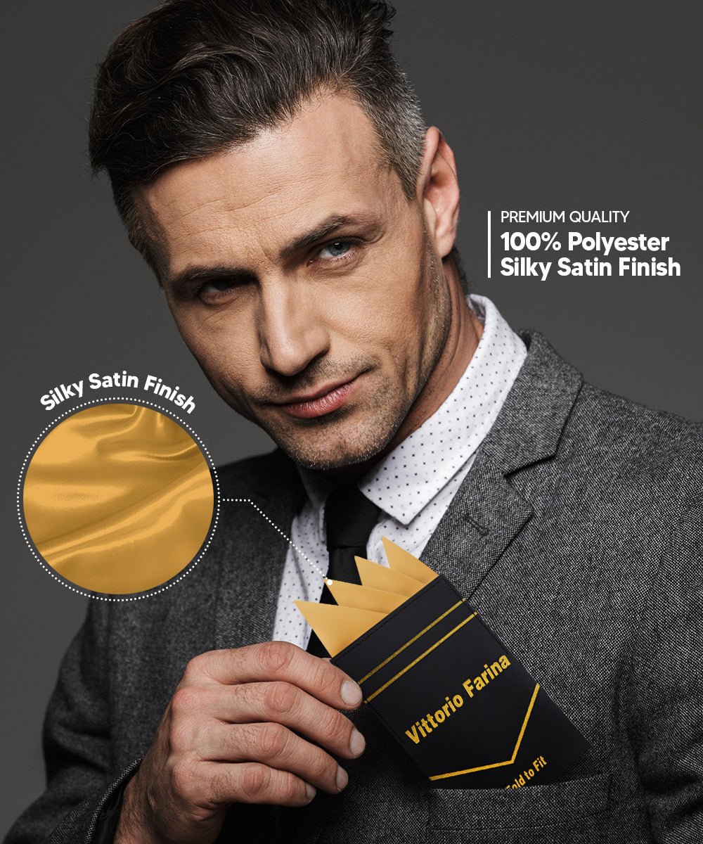 Vittorio Farina Men's Pre-Folded Pocket Square: Four-Point - Upscale Men's Fashion