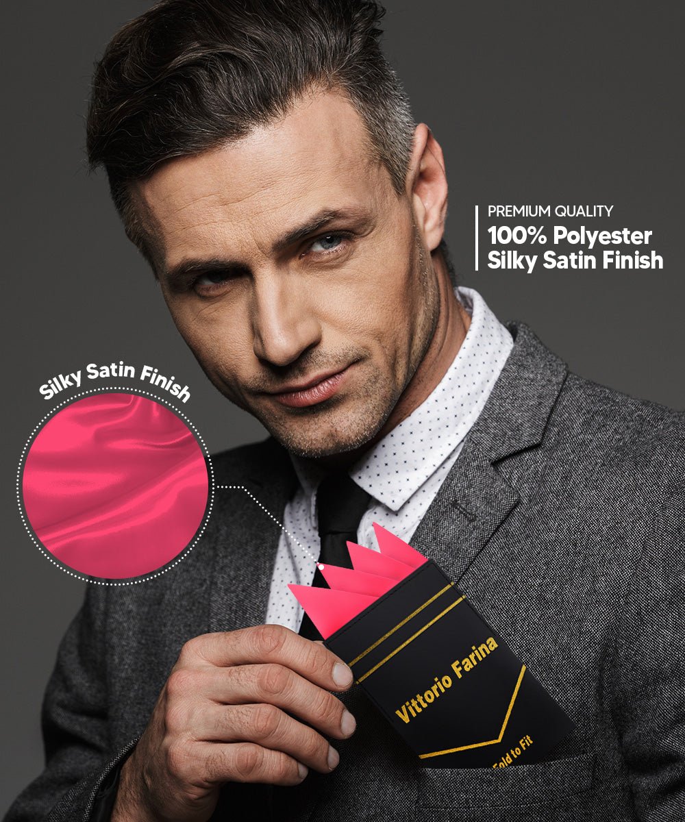 Vittorio Farina Men's Pre-Folded Pocket Square: Four-Point - Upscale Men's Fashion
