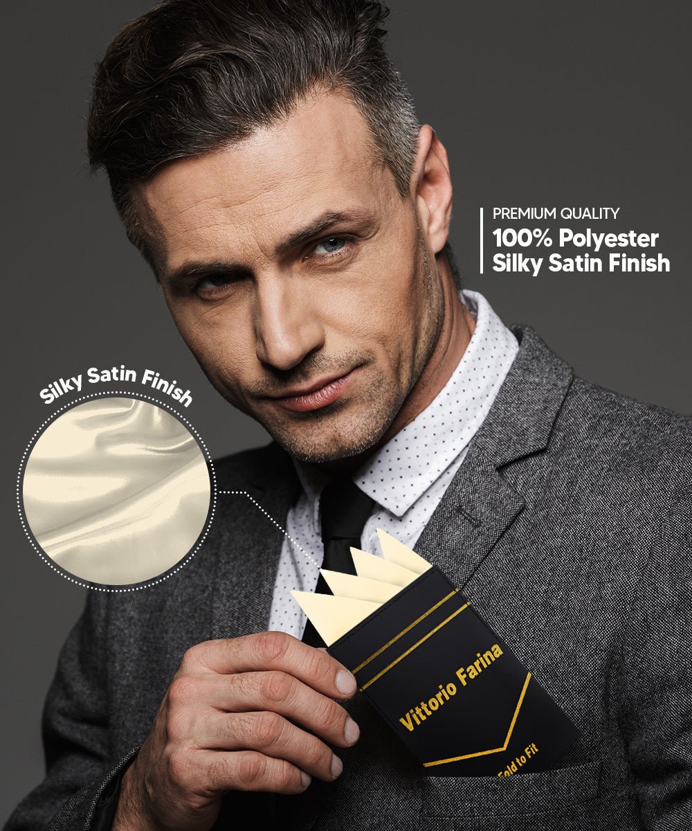 Vittorio Farina Men's Pre-Folded Pocket Square: Four-Point - Upscale Men's Fashion
