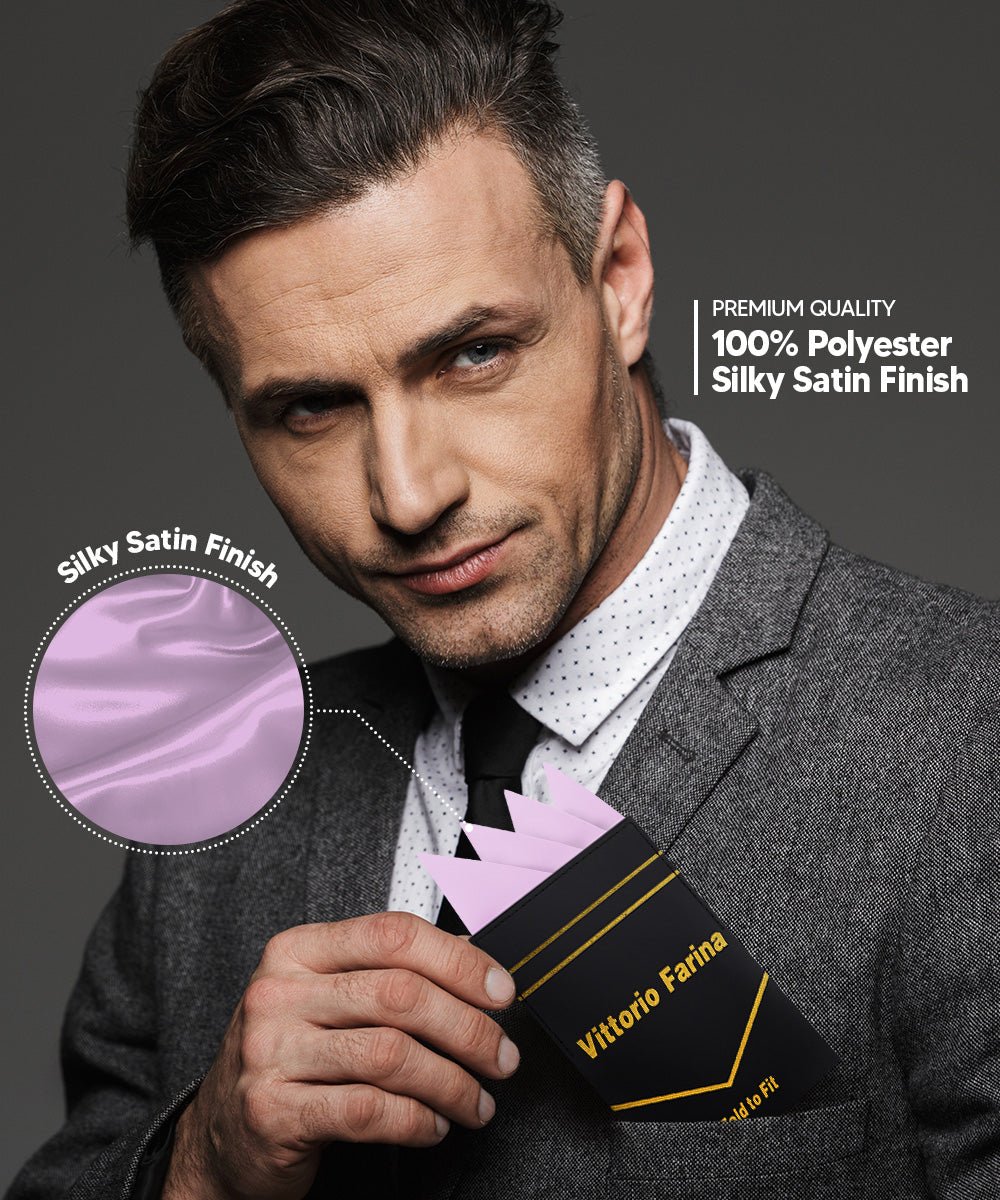 Vittorio Farina Men's Pre-Folded Pocket Square: Four-Point - Upscale Men's Fashion