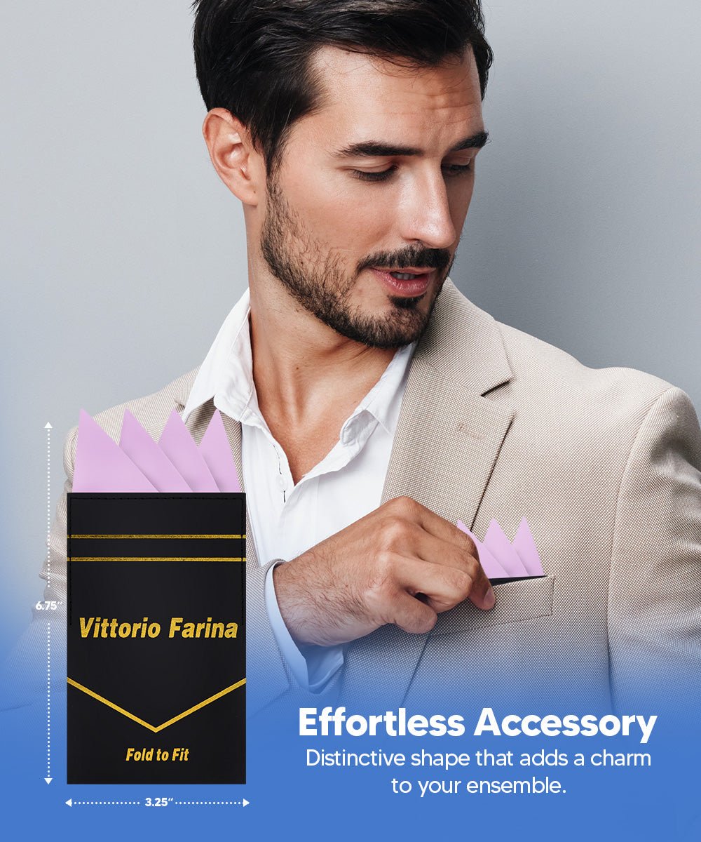 Vittorio Farina Men's Pre-Folded Pocket Square: Four-Point - Upscale Men's Fashion
