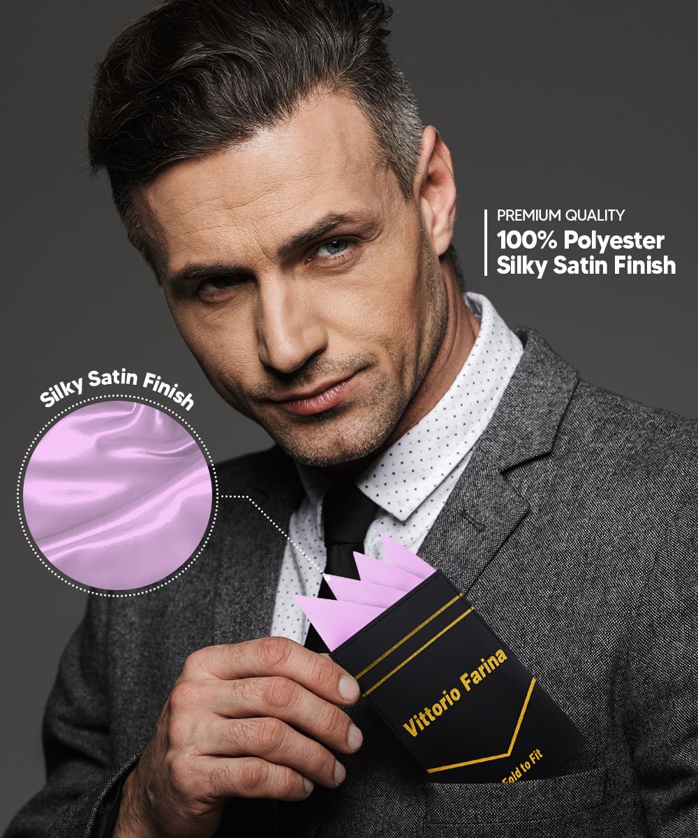 Vittorio Farina Men's Pre-Folded Pocket Square: Four-Point - Upscale Men's Fashion