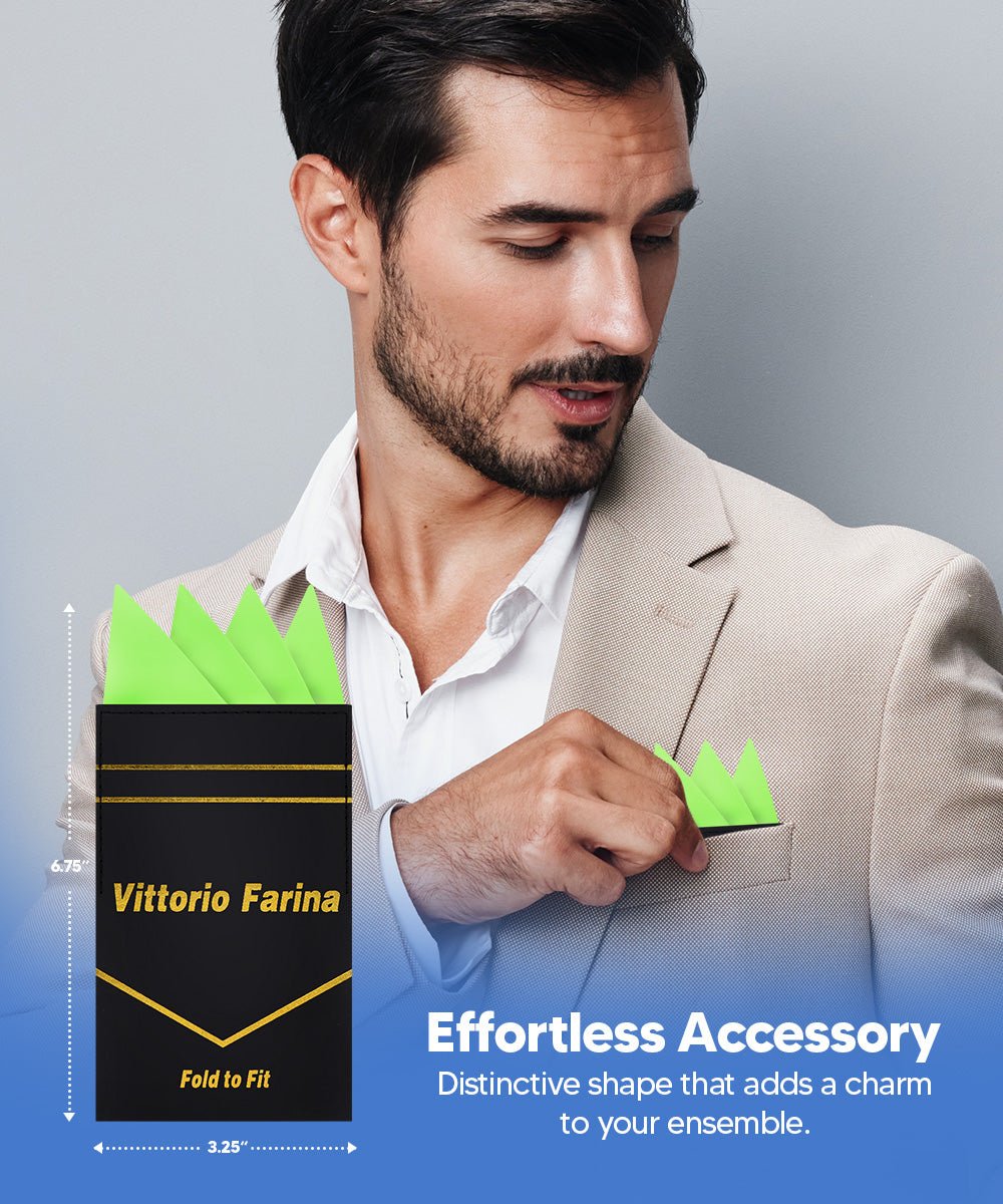 Vittorio Farina Men's Pre-Folded Pocket Square: Four-Point - Upscale Men's Fashion