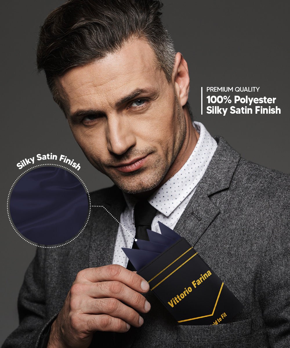 Vittorio Farina Men's Pre-Folded Pocket Square: Four-Point - Upscale Men's Fashion