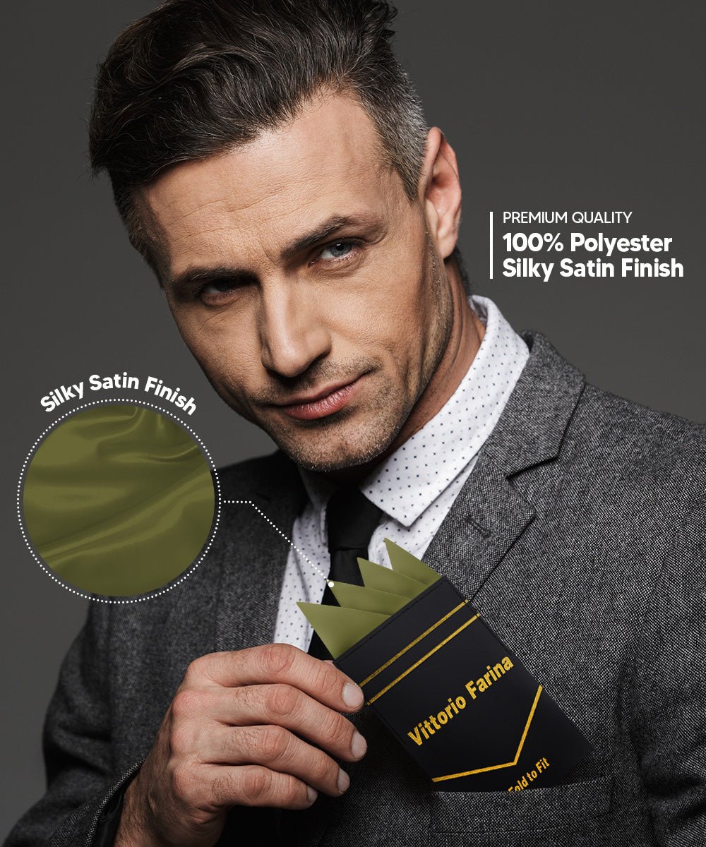Vittorio Farina Men's Pre-Folded Pocket Square: Four-Point - Upscale Men's Fashion
