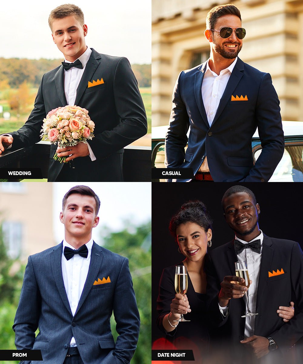 Vittorio Farina Men's Pre-Folded Pocket Square: Four-Point - Upscale Men's Fashion