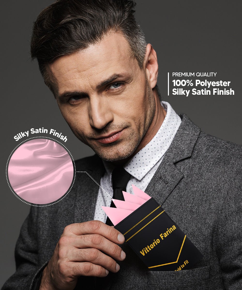 Vittorio Farina Men's Pre-Folded Pocket Square: Four-Point - Upscale Men's Fashion