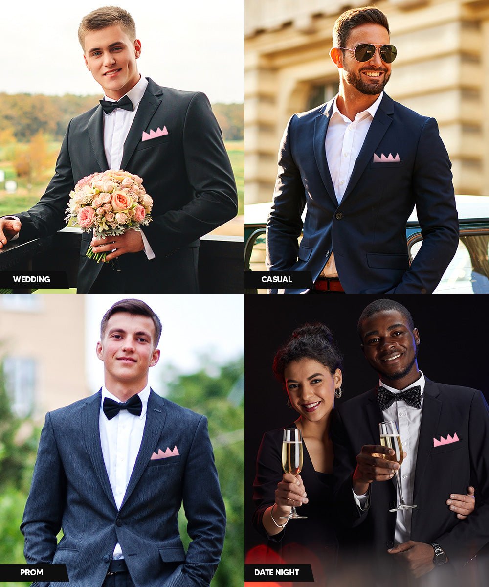 Vittorio Farina Men's Pre-Folded Pocket Square: Four-Point - Upscale Men's Fashion
