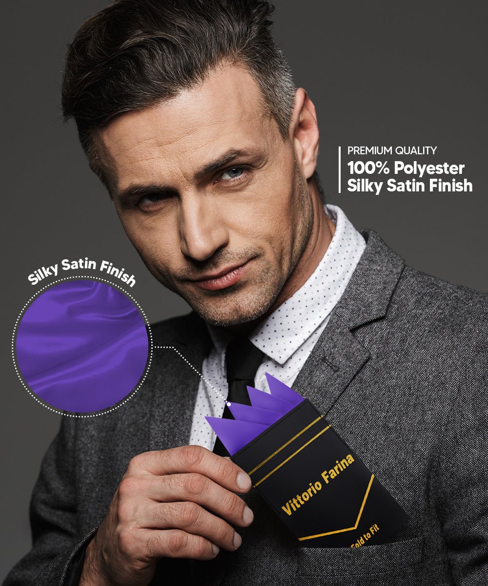 Vittorio Farina Men's Pre-Folded Pocket Square: Four-Point - Upscale Men's Fashion