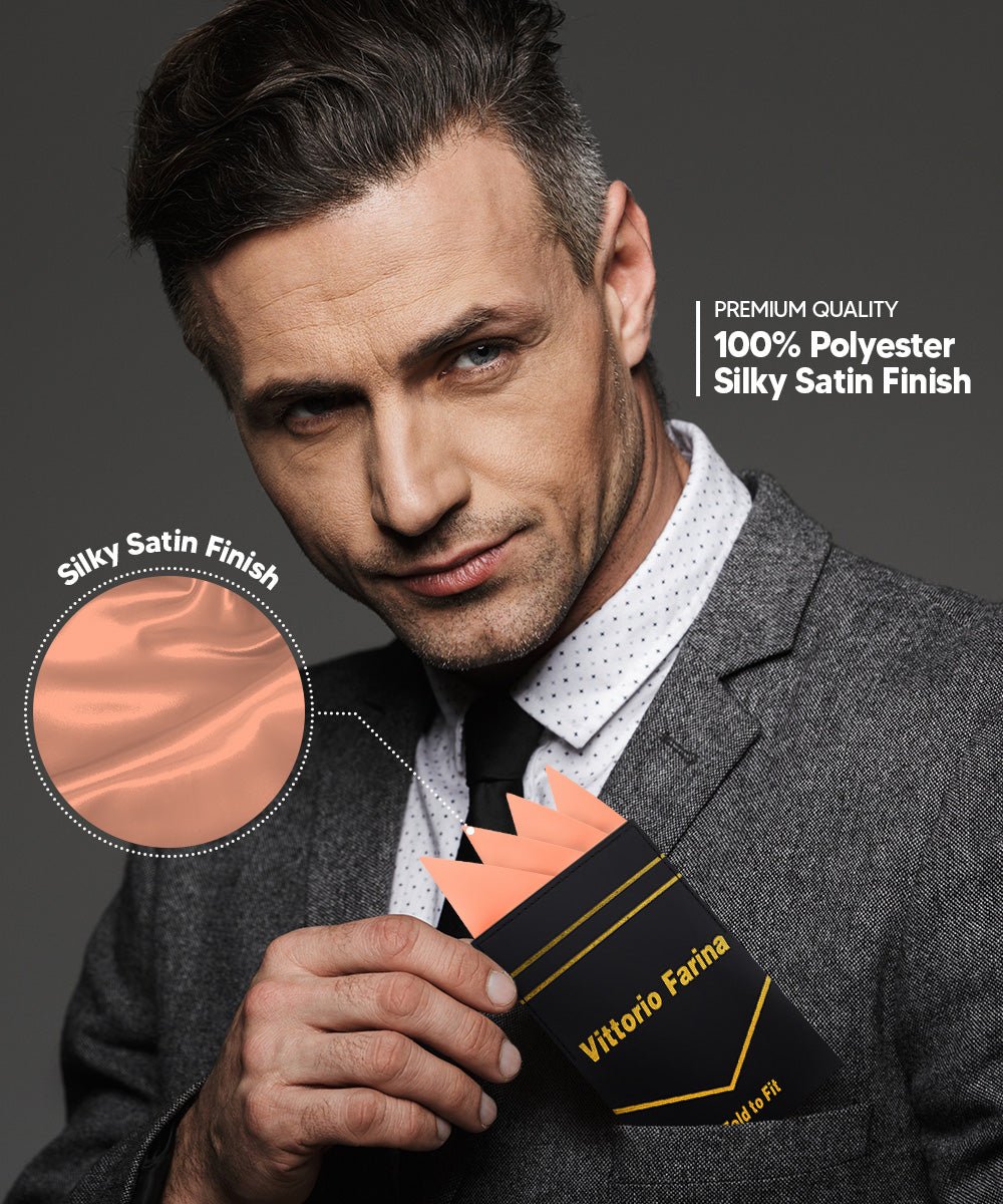 Vittorio Farina Men's Pre-Folded Pocket Square: Four-Point - Upscale Men's Fashion