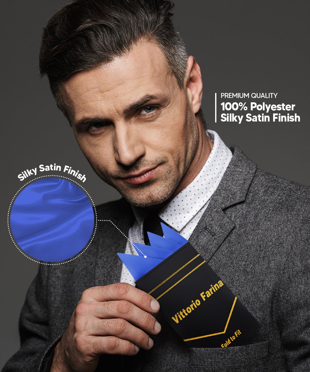 Vittorio Farina Men's Pre-Folded Pocket Square: Four-Point - Upscale Men's Fashion