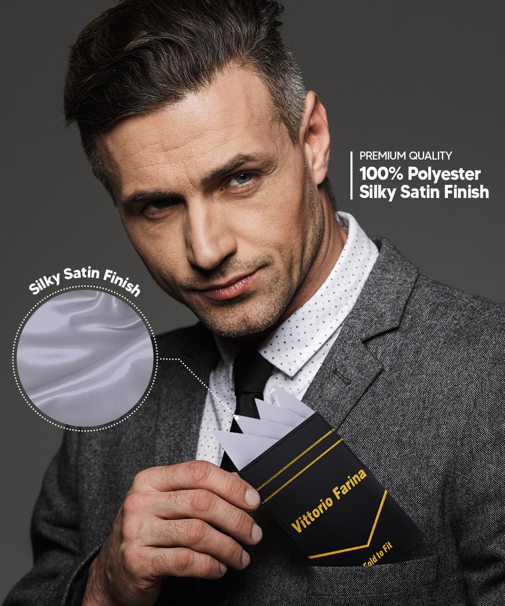 Vittorio Farina Men's Pre-Folded Pocket Square: Four-Point - Upscale Men's Fashion